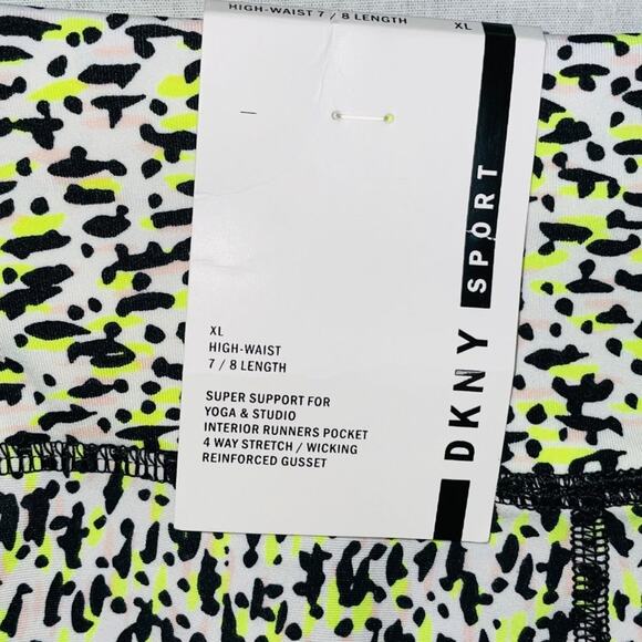 DKNY Sport Confetti Print High Waist 7/8 Tights xl - Picture 4 of 12
